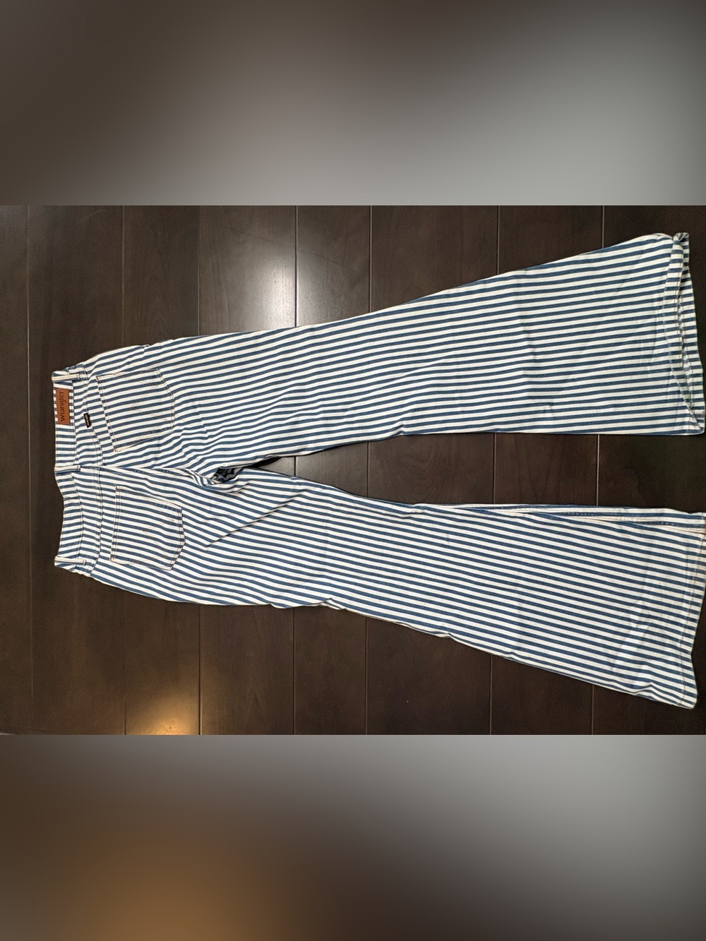 Wrangler Striped Blue & White Womens Jeans